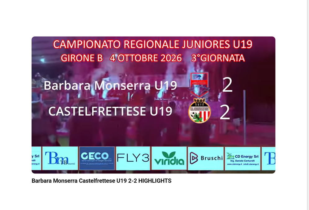BARBARA MONSERRA – CASTELFRETTESE 2-2 HIGHLIGHTS