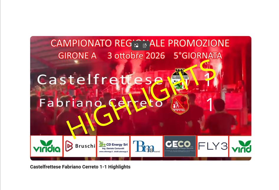 CASTELFRETTESE – FABRIANO CERRETO 1-1 HIGHLIGHTS