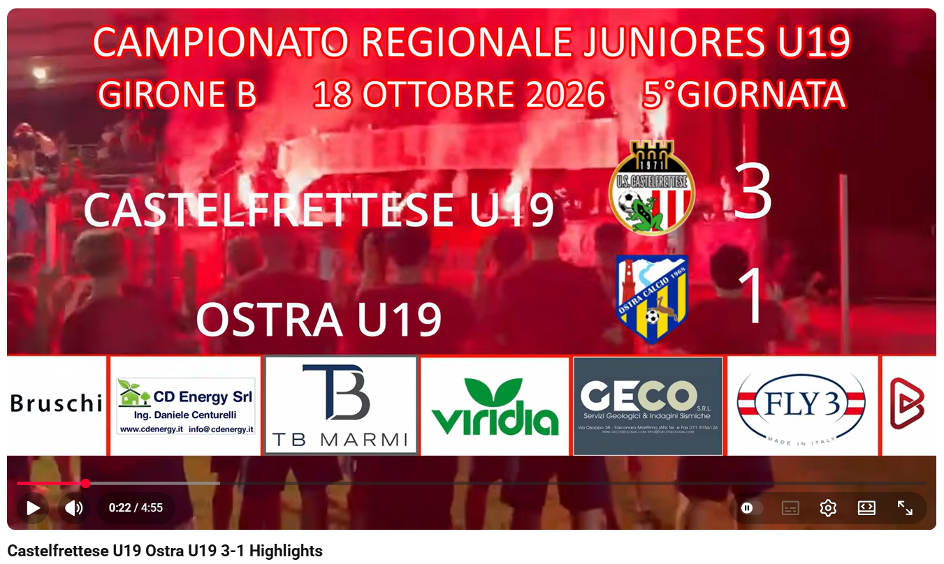 JUNIORES CASTELFRETTESE – OSTRA 3 -1 HIGHLIGHTS